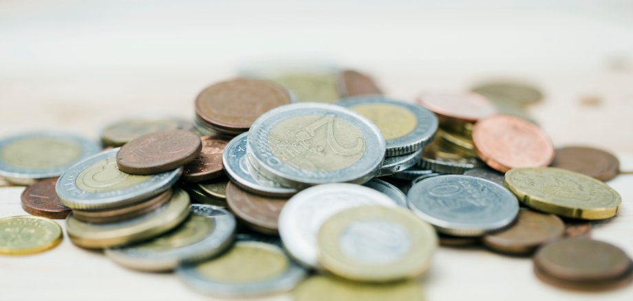 Ein Haufen Euro-Geldmünzen