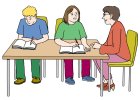 Kinder können Hilfe beim Lernen bekommen. 